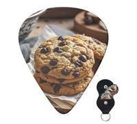 6 púas de guitarra personalizadas de 3 grosores diferentes con caja de almacenamiento, galletas con chispas de chocolate, púas de guitarra, accesorios de guitarra medianos y finos (0.46 mm, 0.71 mm