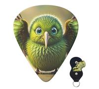 6 púas de guitarra personalizadas de 3 grosores diferentes con caja de almacenamiento, lindas púas de guitarra Kiwi Bird, accesorios de guitarra medianos y finos (0.46 mm, 0.71 mm, 0.96 mm)