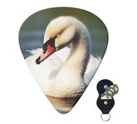 6 púas de guitarra personalizadas de 3 grosores diferentes con caja de almacenamiento, lindas púas de guitarra Little Swan, accesorios de guitarra medianos y delgados (0.46 mm, 0.71 mm, 0.96 mm)
