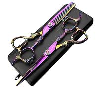 6 pulgadas 440c púrpura peluquería profesional tijeras peluquería peluquería peluquería salón corte de pelo y herramientas de dilución
