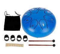 6 pulgadas en 8 - Tambor de lengua de tono, tambor hand pan con sonido etéreo, instrumento de percusión de aleación de acero y titanio con baquetas y protectores para los dedos (Azul)