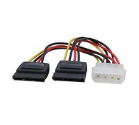 6 Pulgadas Molex 4-Pines Male a 2X SATA Power 15-Pins Hembra y-Divisor Adaptador convertidor de Cable, ATX 12V / 5V & HDD Disco Duro Disco Ssd