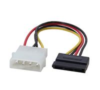 6 Pulgadas Molex 4-Pins Lp4 Macho a SATA 15 Cable del Cable convertidor Adaptador de alimentación -Pins Compatible with ATX 12V / 5V y Disco Duro HDD SSD(Molex to SATA)
