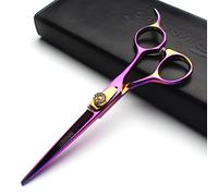 6 pulgadas púrpura 440c alta dureza salón de acero inoxidable peluquería peluquería profesional tijeras de peluquería corte y dilución de poda de pelo (Cutting Scissors)