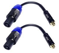 6 pulgadas Speakon macho conector a RCA hembra adaptador de cable de altavoz - macho conector de altavoz a hembra RCA Jack - 2 unidades
