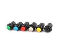 6 pulsadores autoblocantes/momentáneos 427 428 Pulsador OFF-ON de 12mm 3A/125VAC 1.5A/250VAC -427-428(6pcs Color mixing,Self locking)