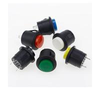 6 pulsadores de reinicio redondos de 16 mm, 6 A, 125 V/3 A, 250 V CA.(Blue)