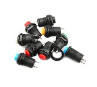 6 pulsadores momentáneos con autobloqueo DS427 DS428 de 12 mm, interruptor encendido y apagado, 3 A/125 V CA, 1,5 A/250 ESSEIEIE(6pcs black,Momentary)