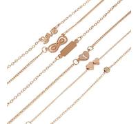 6 pulseras de tobillo para mujer, símbolo en forma de corazón de pesca para siempre cadena del pie para el día de la madre Clever Fashion