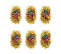 6 pulseras elásticas con pompones de animadora para cola de caballo, para disfraz de fiesta para celebración de equipo, juego de voleibol (multicolor)