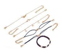 6 pulseras para mujer con estrellas Moon Love, pulsera de cuentas, pulseras de cuerda y cadena, color foto, elegante y popular Practical Treatment