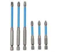 6 puntas de destornillador de cruz especiales magnéticas para electricistas FPH2 aleación de acero a prueba de óxido fosfatado tratado negro 65 mm 110 mm