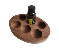 6 ranuras para aceites esenciales de madera, ofrece espacio para botellas de aceite esencial de 15 ml, 13 x 9 cm
