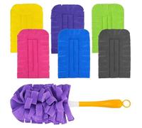 6 recambios magnéticos atrapa Polvo Quita Polvo con 1 asa, paños de Repuesto, Plumero Lavable para toallitas Swiffer Duster, para Polvo y Suciedad en hogares y escuelas