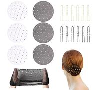 6 redecillas para el pelo con 12 horquillas para mujer, redecilla de pelo para mujer, moño, red elástica, bonita red de nudos para bailar ballet, danza, redes de pelo, moño para niños, ballet
