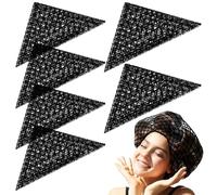 6 redecillas triangulares para el cabello para mujer, malla negra, extra grande, para dormir, para salones de belleza, estilos de cabello rizado para rulos, buenos trabajadores de servicio