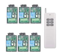 6 relés de receptor, CC 12 V, 24 V, receptor inalámbrico con mando a distancia de alto alcance, transmisor de 500 m, interruptor de control remoto independiente, no COM NC