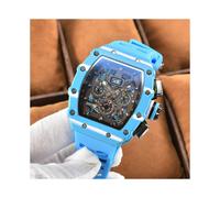 (6) Reloj de lujo para hombre de la marca Richard, de lujo AA Fly back Time, de cerámica blanca,