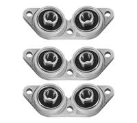 6 rodamientos de bolas con soporte de 8 mm, soporte de rodamientos autoalineantes, rodamientos Rhombic brida rodamientos agujero horizontal de aleación de zinc para maquinaria de transporte (8 mm/0,31