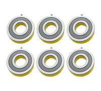6 rodamientos rígidos de bolas de 17 x 43 x 12 mm para generador 6203/43-2RS, dimensiones especiales de rodamientos de acero con pasador de seguridad para un posicionamiento estable,