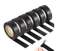 6 Rodillo Cinta Aislante en PVC Negra, 25mm x 20m Cinta Eléctrica para Coche, Electrical Tape, Cintas Aislante Adhesiva para Reparaciones y Aislamiento, para Mazos de Cables, Electrodomésticos