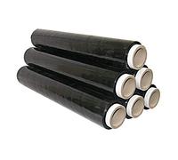 6 Rollos 1,5 kg Stretch pantalla negro 125 m longitud 23 my ancho 50 cm Top calidad