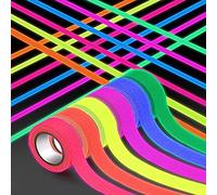 6 Rollos Cinta Adhesiva Fluorescente, 6 Colores Cinta de Tela Fluorescente Luz Negra, Neón Gaffer Tape, Glow in the Dark, Cinta Luminosa Cintas para Suministros de Fiesta de Luz Negra (5 M X 15 mm)