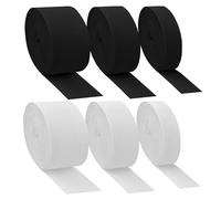 6 Rollos Cinta Elástica Costura de Ancha 20mm/30mm/40mm, Banda de Goma para Coser, Cinta Elastica Costura Banda Elástica para DIY Manualidades Bricolaje, 30M