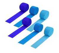 6 rollos de 4,5 cm x 25 m de cinta crepé azul, cinta papel crepe, serpentinas azules, para manualidades, manualidades, envoltorios de regalos, decoraciones de fiesta