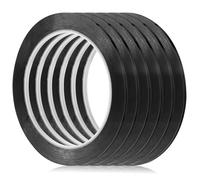 6 rollos de cinta adhesiva negra para pizarra blanca, 3 mm de ancho, cinta gráfica de borrado en seco, cinta fina autoadhesiva para presentaciones de aula y oficina