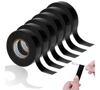6 rollos de cinta aislante negra, 20 mm x 20 m, cinta adhesiva de PVC negra, autoadhesiva, autoadhesiva, autoadhesiva, resistente al agua, para aislar, reparar, hacer paquetes de cables eléctricos
