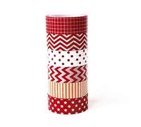 6 rollos de cinta de papel de Navidad, serie de cinta de enmascaramiento de Navidad arte artesanía embalaje de regalo envoltura de regalo decoraciones de fiesta de NavidadEl maravilloso