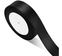 6 rollos de cinta satén negra hecha a mano con lazo, cintas grogrén for manualidades, flores, pasteles, regalos, embalajes, suministros for tiendas para Embalaje en Caja(5cm Black)