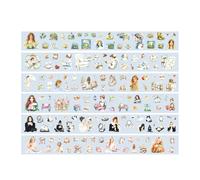 6 rollos de cinta troquelada de paisaje de 50 mm x 2 m, resistente al agua, cinta adhesiva de PET para álbumes de recortes, diario, álbum de fotos, adhesivo de mariposa de fantasía