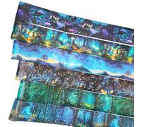 6 rollos de cinta Washi con patrón de encaje, pegatinas decorativas de papel japonés de 1,57 pulgadas, con Clip de madera para álbumes de recortes, diarios, suministros para manualidades
