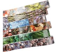 6 rollos de cinta Washi con patrón de encaje, pegatinas decorativas de papel japonés de 1,57 pulgadas, con Clip de madera para álbumes de recortes, diarios, suministros para manualidades