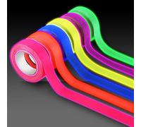6 rollos de cintas que brillan en la oscuridad, cinta reactiva de luz negra, cintas de neón de 6 colores, cinta luminosa súper brillante para decoraciones de escenario de fiesta brillante, suministros