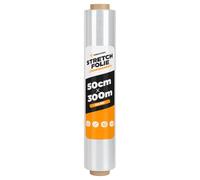 6 rollos de film estirable de 500 mm de ancho y 300 m de largo Transparente 20my - Film de embalaje robusto y flexible para envolver con seguridad, asegurar la carga, rollo de film estirable,