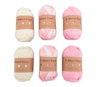 6 rollos de hilo para camisetas, hilo de tela suave y elástico lavable para proyectos de ganchillo, hilo de tejer para alfombras, cestas y decoración del hogar hechas a mano. (Tipo 7)