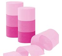 6 rollos de papel crepé de 150 m, juego de cinta crepé rosa, papel crepé para decoraciones de fiestas, bodas, cumpleaños, fiestas, celebraciones, serpentinas, decoración (4,5 cm x 25 m/rollo)