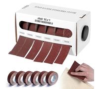 6 rollos de papel de lija, rollo de 2,5 cm x 6 m, rollo de tela de esmeril para madera, rollos de tela de esmeril, 80/120/240/320/400/600 grano rollos de lino de esmeril, para madera, metal, muebles