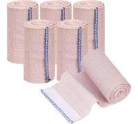 6 rollos de vendaje elástico de alta calidad, vendaje cohesivo de compresión, vendaje deportivo, vendaje de gasa para soporte de tobillo, lesiones de brazos, piernas o pecho (15 x 4,5 cm)