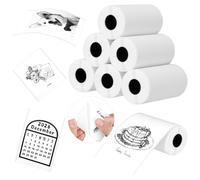 6 Rollos Papel Térmico Adhesivo 53 x 28 mm para Mini Impresora