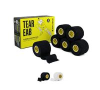 6 Rollos SPORTTAPE Cinta EAB Negra 5 cm x 4,5 m - Venda Elástica Adhesiva Rasgable para Rugby, Fútbol y Pesas - Soporte para Muñeca, Tobillo, Pulgar y Oreja - Tape Deportivo Profesional