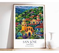 6 San Jose Poster San Jose Travel Print Costa Rica Travel Art Tropical Decor Floral Art North A Poster A4 - Inspirador Motivacional Arte de la pared Vida diaria Cita alentadoras frases cortas famosas