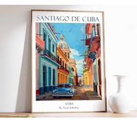 6 Santiago De Cuba Poster Santiago De Cuba Travel Print Cuba Travel Art Tropical Decor Caribbean A3 Poster on Canvas - Inspirador Motivacional Arte de la pared Vida diaria Cita alentadoras frases cor
