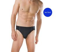 6 Schiesser Slip Para Hombre Supermini Básico - Negro