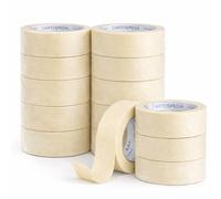 6 Scotch de papel (19 mm x 50 metros) garantizados y resistentes - Adhesivo de goma natural sin residuos - Cinta de papel ideal para pintura, renovación, carrocería y más
