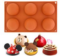 6 Semi Esfera Half Round Bakeware del silicón Molde cúpula Chocolate Bombe Pan 295x175x33mm Cada Domo Diámetro 70 mm x Altura 33 mm