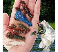 6 señuelos de peces suaves, cebos artificiales de camarón, aparejos de pesca, langosta, cangrejo de río, gusano, sombra, EEL, cebos de natación, 5 cm